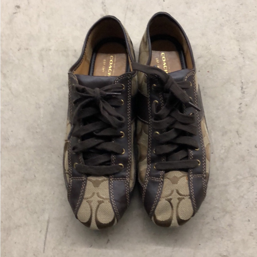 Coach Women’s Signature Brown and Tan Sneakers
